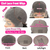 Short Bob Wig 4x4 Curly Bob Wig Human Hair Lace Frontal Wigs 200% Density Natural Black Wig