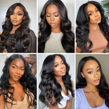 Half Wig Body Wave 250 Density U Part Wig With Elastic Drawstring Wigs for Women on Sale No Glue Side Part