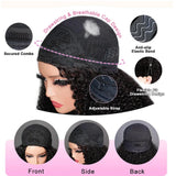 Geeta Half Wigs Human Hair Kinky Curly 3 In 1 Human Hair Wig Seamless Flip Over Half Wig Beginner Friendly Curly Wigs