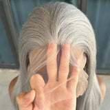 Silver Grey 13X4 Lace Front Human Hair Wigs Grey Colored HD Lace Frontal Wigs Human Hair Straight 13x4 Lace Front Wig