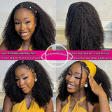 Geeta Half Wigs Human Hair Kinky Curly 3 In 1 Human Hair Wig Seamless Flip Over Half Wig Beginner Friendly Curly Wigs