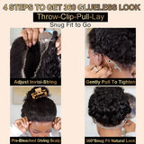 Ossilee 360 Invisible Strap Lace Frontal Wigs Jerry Curly Glueless Wigs Human Hair Pre Plucked 360 Lace Wigs with Drawstring