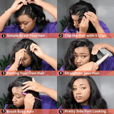 Half Wig Body Wave 250 Density U Part Wig With Elastic Drawstring Wigs for Women on Sale No Glue Side Part