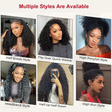 Deep Curly Half Wig Human Hair 250 Density 3 In 1 Seamless Flip Over Half Wigs Human Hair Water Wave Human Hair Drawstring Wigs