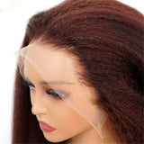 Reddish Brown Wig Kinky Straight Human Hair Wigs Curly Front 13x4 and 4x4 Hd Lace Frontal Wig Glueless Brazilian Wigs
