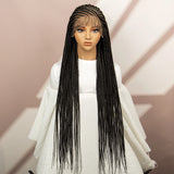 Cornrow Box Braided Wigs 36 Inches Full Lace Braided Wigs with Baby Hair for Women Knotless Wigs Comfortable Fit