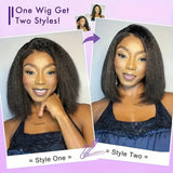 Brazilian Kinky Straight Bob Wigs Brazilian Human Hair Lace Front Part Wigs Pre Plucked Short Lace Wigs For Women