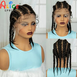14Inch Lace Braiding Wigs Transparent HD Full Lace Natural Cornrow Braids Wigs for Women Lace Front Braided Wigs with Baby Hair