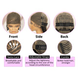 Cornrow Box Braided Wigs 36 Inches Full Lace Braided Wigs with Baby Hair for Women Knotless Wigs Comfortable Fit