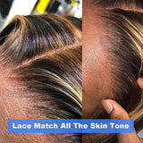36 Inch Highlight Body Wave Lace Front Wig Human Hair Honey Blonde 13x6 HD Lace Front Wigs For Women Glueless Wigs Pre Plucked