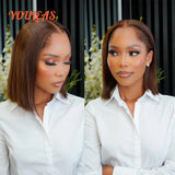 Lagos Hairline Straight Bob Human Hair Wig Short Dark Blonde 13x4 HD Lace Frontal Glueless Wigs Pre-plucked Ready To Wear