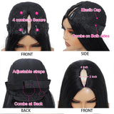 Half Wig Body Wave 250 Density U Part Wig With Elastic Drawstring Wigs for Women on Sale No Glue Side Part