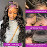 Body Wave Lace Front Wigs Human Hair Pre Plucked 180% Density 13X4 HD Lace Front Wigs Skin Melt HD Lace Wigs Brazilian