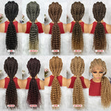 Synthetic Blonde Ponytail Braided Wig with Baby for Women Cornrow Braids Wig with Curly Lace Front Braiding Wig