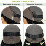 Ossilee 360 Invisible Strap Lace Frontal Wigs Jerry Curly Glueless Wigs Human Hair Pre Plucked 360 Lace Wigs with Drawstring