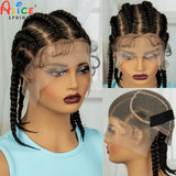 14Inch Lace Braiding Wigs Transparent HD Full Lace Natural Cornrow Braids Wigs for Women Lace Front Braided Wigs with Baby Hair