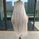 Silver Grey 13X4 Lace Front Human Hair Wigs Grey Colored HD Lace Frontal Wigs Human Hair Straight 13x4 Lace Front Wig