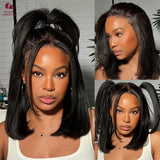 Beautyforever 13X4 Pre Bleached Tiny Knots Yaki Straight Bob Glueless Wig Human Hair Wear and Go HD Lace Front Human Hair Wig