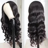 Half Wig Body Wave 250 Density U Part Wig With Elastic Drawstring Wigs for Women on Sale No Glue Side Part