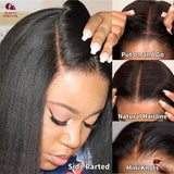 Beautyforever 13X4 Pre Bleached Tiny Knots Yaki Straight Bob Glueless Wig Human Hair Wear and Go HD Lace Front Human Hair Wig