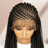 Cornrow Box Braided Wigs 36 Inches Full Lace Braided Wigs with Baby Hair for Women Knotless Wigs Comfortable Fit