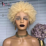613 Blonde Afro Kinky Curly Lace Front Wigs Pre-Plucked 13x3 Lace Frontal Wigs 4B4C Colorful Wig Human Hair Wigs