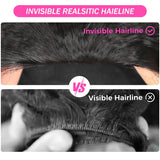 180% Half Wigs Human Hair Kinky Straight Machine Made Wig Upgrade 3 IN 1 Half Wig With Drawstring Seamless Clip Ins Flip Over