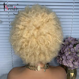 613 Blonde Afro Kinky Curly Lace Front Wigs Pre-Plucked 13x3 Lace Frontal Wigs 4B4C Colorful Wig Human Hair Wigs