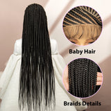 Cornrow Box Braided Wigs 36 Inches Full Lace Braided Wigs with Baby Hair for Women Knotless Wigs Comfortable Fit