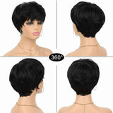 Short Bob Wigs Human Hair Short Pixie Cut Wigs with Bangs None Lace Front Wig Human Hair with Bangs Layered