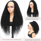 Deep Curly Half Wig Human Hair 250 Density 3 In 1 Seamless Flip Over Half Wigs Human Hair Water Wave Human Hair Drawstring Wigs