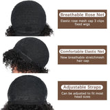 10 Inch Afro Kinky Curly Bob Wig With Bangs Curly Pixie Cut Glueless Wigs Machine Made Brazilian Human Hair Wigs
