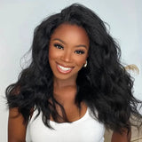 180% Half Wigs Human Hair Kinky Straight Machine Made Wig Upgrade 3 IN 1 Half Wig With Drawstring Seamless Clip Ins Flip Over
