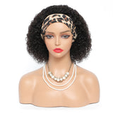 Kinky Curly Headband Wig Human Hair MYLOCKME Curly Human Hair Wigs for Women Full Machine Wig 180% Density