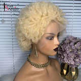 613 Blonde Afro Kinky Curly Lace Front Wigs Pre-Plucked 13x3 Lace Frontal Wigs 4B4C Colorful Wig Human Hair Wigs